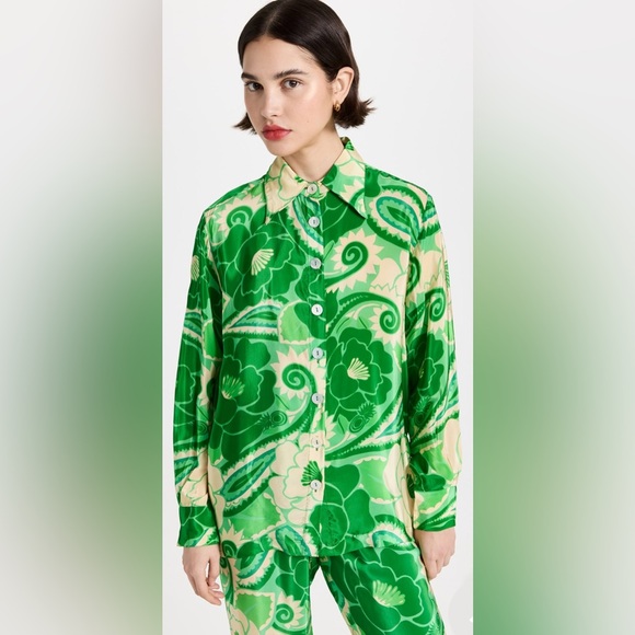 Farm Rio Tropical Groove Floral Button-Up Shirt